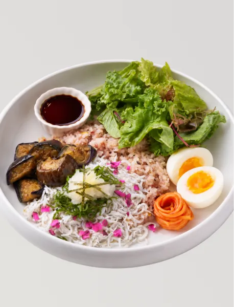 Eggplant & Shirasu Bowl
